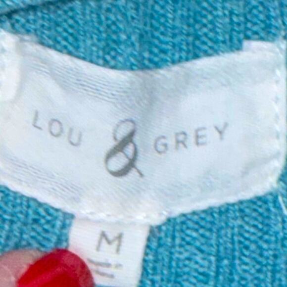 Lou & Grey Long, Soft, Open Cardigan Sweater, in a Blu/Green Sz Medium EUC - Picture 3 of 10